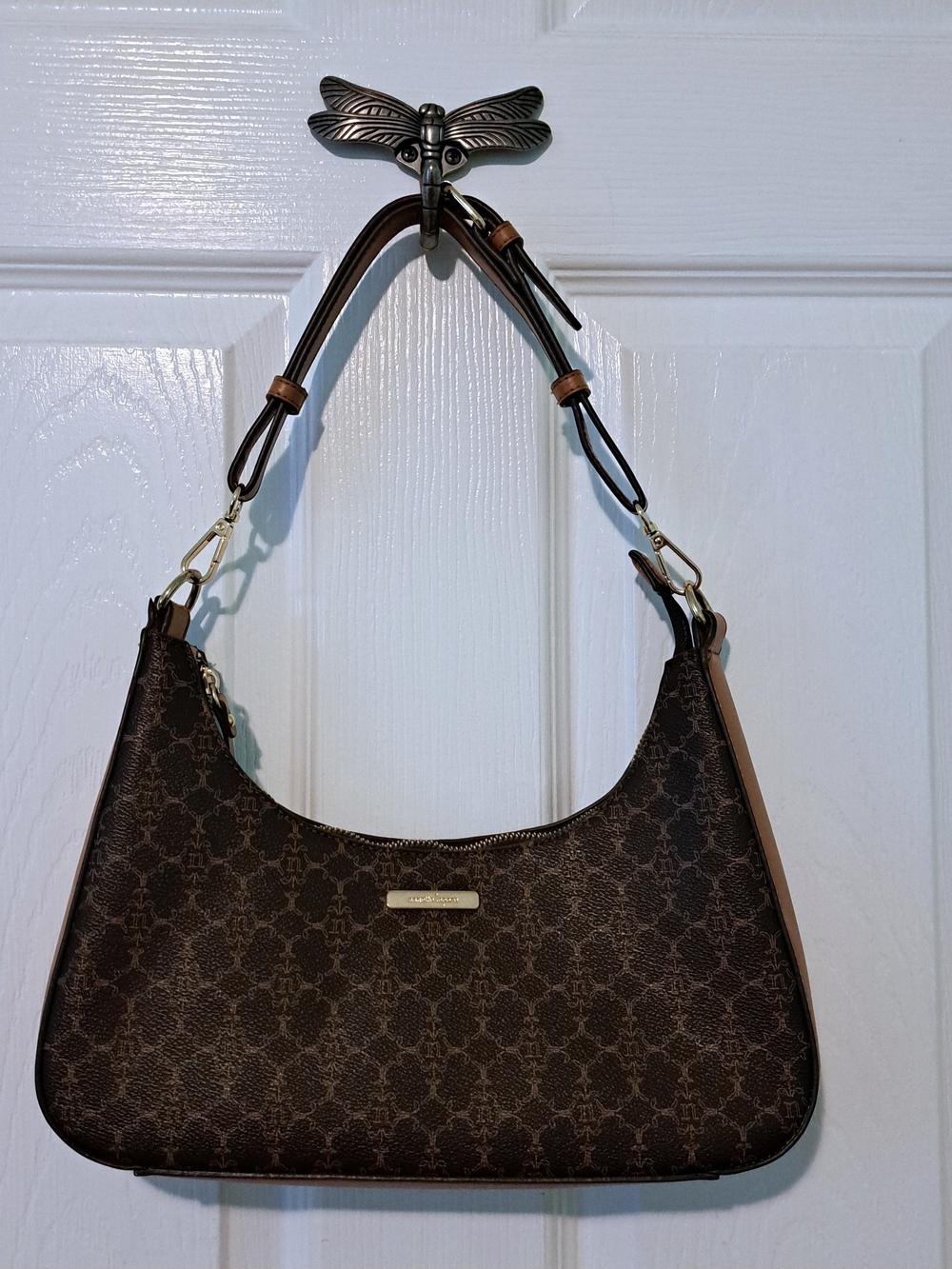 Nanette Lepore Brown Patterned Hobo Shoulder Bag